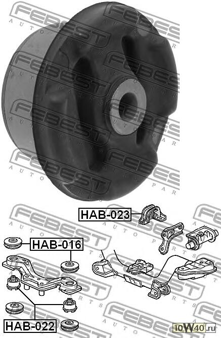 Сайлентблок дифференциала HONDA CIVIC -06/CR-V 97-/HR-V 98-05 зад.подв.