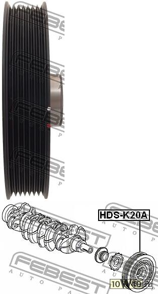 шкив коленвала k20a / k24a / k20b (honda accord cl / cn / cm 2002-2008) febest