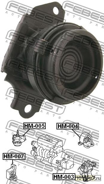 подушка двигателя правая (honda cr-v rd4 / rd5 / rd6 / rd7 / rd9 2001-2006) febest