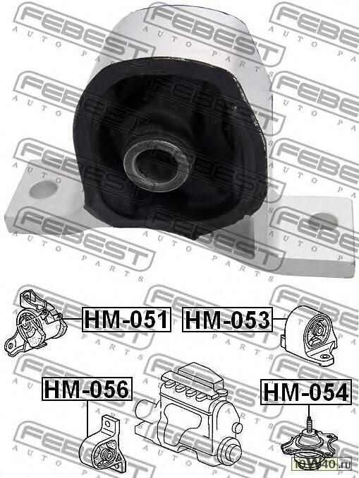 подушка двигателя передняя at (honda civic eu / ep / es 2001-2006) febest