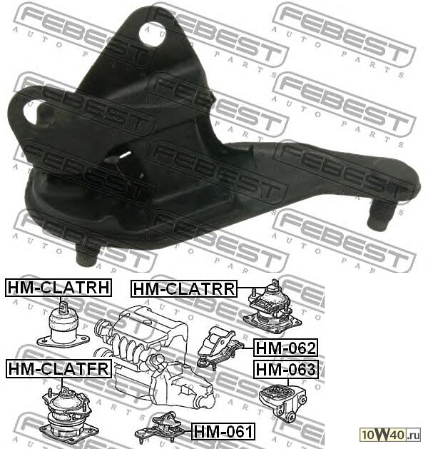 подушка коробки скоростей передняя at (honda accord cl / cn / cm 2002-2008) febest