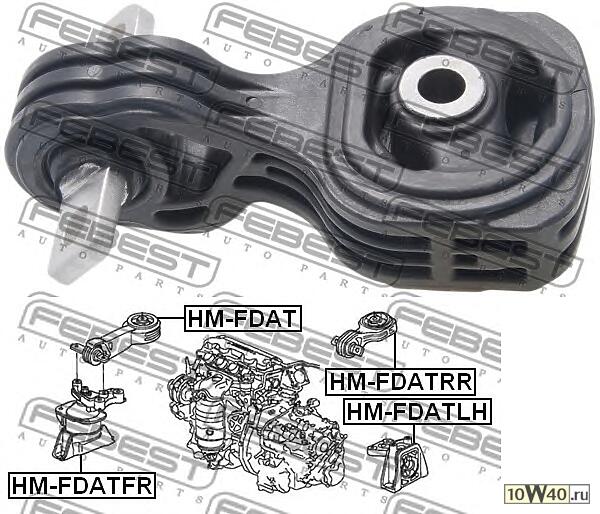 подушка двигателя задняя at (honda civic fd 2006-2012) febest