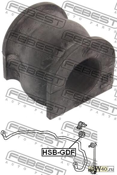 втулка переднего стабилизатора d22 (honda jazz / fit gd 2002-2008) febest