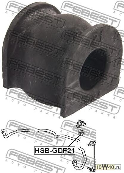 втулка переднего стабилизатора d21 (honda jazz / fit gd 2002-2008) febest