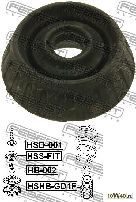 опора переднего амортизатора (honda jazz / fit gd 2002-2008) febest