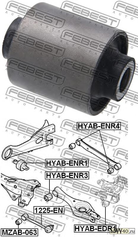 сайленблок задней поперечной тяги ( ceed 2006-) febest