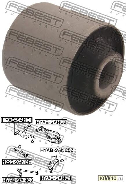 сайленблок заднего нижнего рычага ( santa fe (cm) 2006-) febest