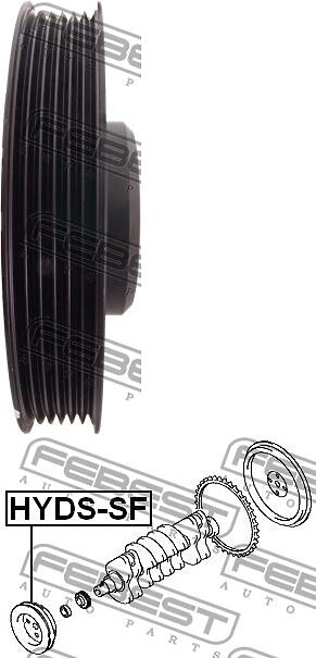 шкив коленвала 2700 cc ( tucson 2004-2010) febest
