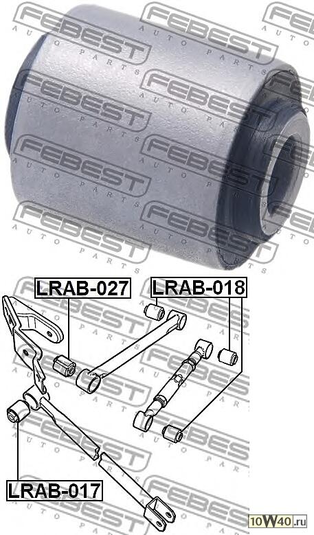 сайленблок заднего рычага (land rover freelander I 1996-2006) febest