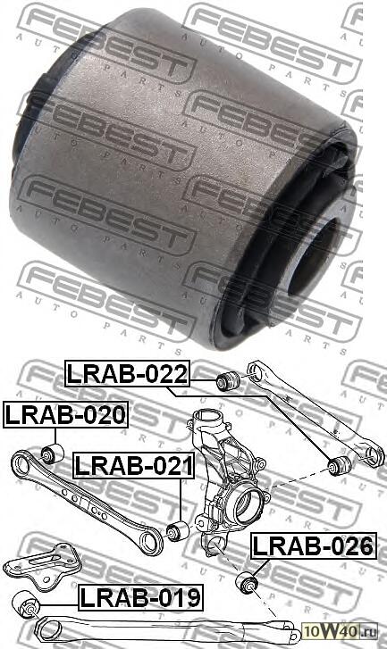 сайленблок заднего рычага (land rover freelander II 2006-) febest
