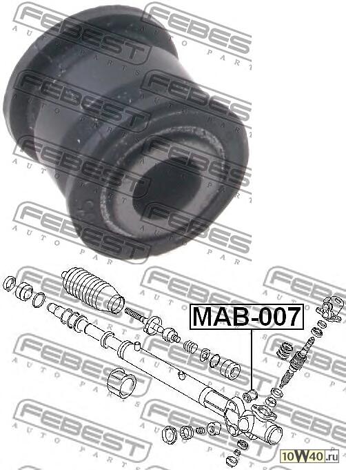сайленблок рулевой рейки (mitsubishi pajero III montero v65w / v75w 2000-2006) febest