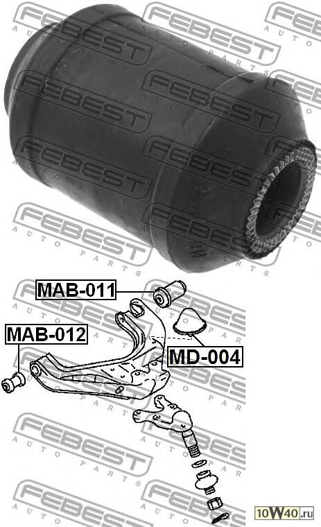 сайленблок передний нижнего рычага (mitsubishi pajero II v14w-v55w 1991-2004) febest
