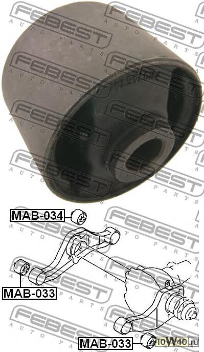 сайленблок подушки дифференциала (mitsubishi pajero III montero v65w / v75w 2000-2006) febest
