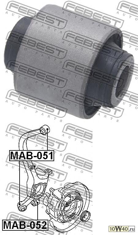 сайленблок верхний задней цапфы (mitsubishi galant e55a / e75a 1992-1996) febest