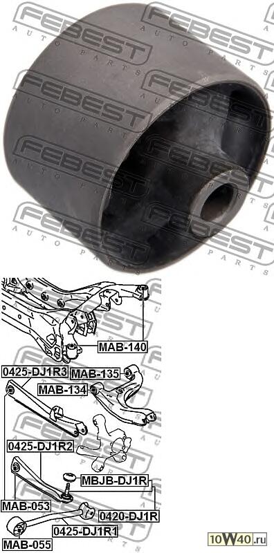 сайленблок задней продольной тяги (mitsubishi galant dj1a / dj3a / dj5a 2006-) febest