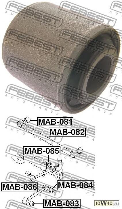 сайленблок задней поперечной тяги (mitsubishi pajero pinin / io h61w-h77w 1999-2005) febest