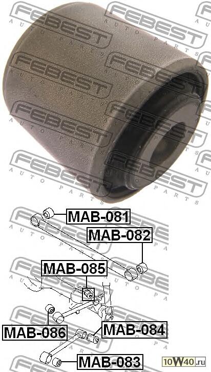 сайленблок задней поперечной тяги (mitsubishi pajero pinin / io h61w-h77w 1999-2005) febest
