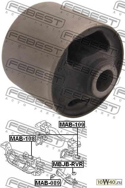 сайленблок подушки дифференциала (mitsubishi pajero pinin / io h61w-h77w 1999-2005) febest