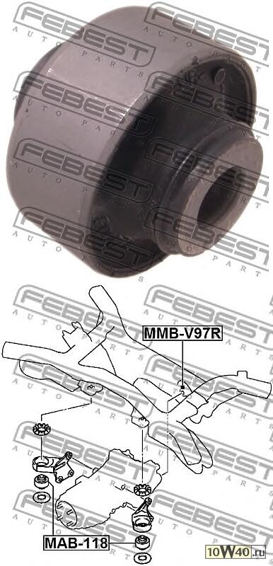 сайленблок заднего дифференциала (mitsubishi outlander cw 2006-) febest