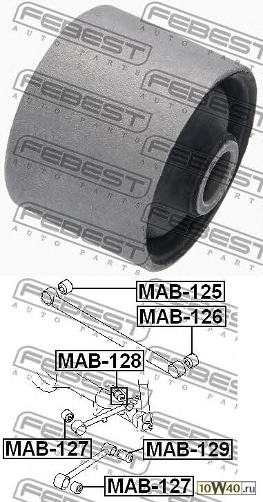 сайленблок задней верхней продольной тяги (mitsubishi pajero mini h53a / h58a 1998-) febest