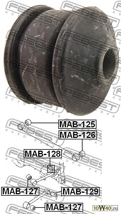сайленблок задней верхней продольной тяги (mitsubishi pajero pinin / io h61w-h77w 1999-2005) febest