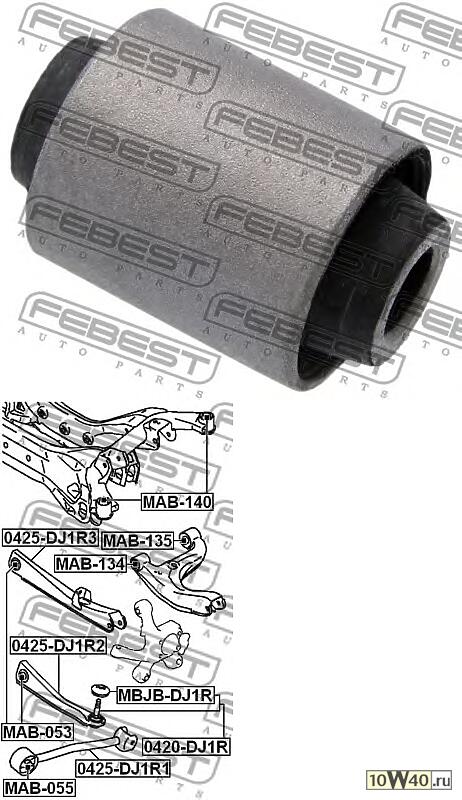 сайленблок заднего верхнего рычага (mitsubishi galant dj1a / dj3a / dj5a 2006-) febest