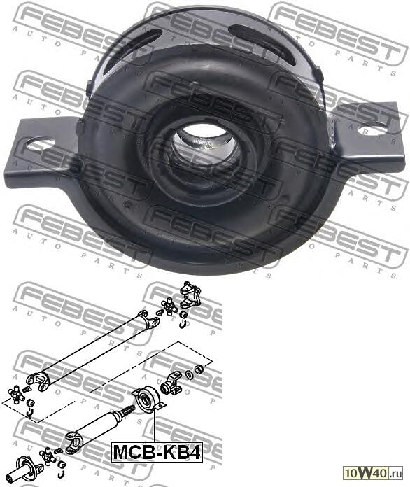 подшипник подвесной карданного вала (mitsubishi l200 kb4t 4wd 2005-) febest