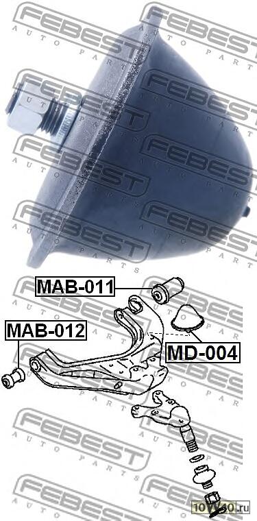 отбойник переднего амортизатора mitsubishi pajero II v14w-v55w 1991-2004