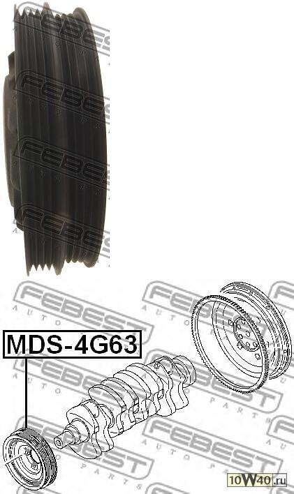 шкив коленвала 4g63 (mitsubishi galant e55a / e75a 1992-1996) febest
