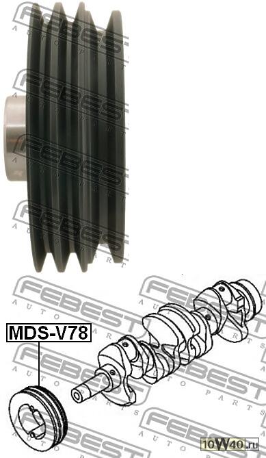 Код оригинала: ME204075, <BR>ШКИВ КОЛЕНВАЛА (MITSUBISHI PAJERO III MONTERO V65W/V75W 2000-2006)