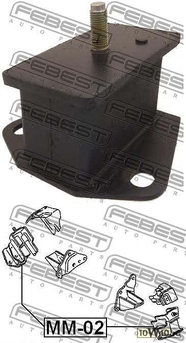 подушка двигателя передняя (mitsubishi pajero II v14w-v55w 1991-2004) febest