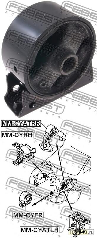 подушка двигателя передняя at / mt (mitsubishi lancer cy 2007-) febest
