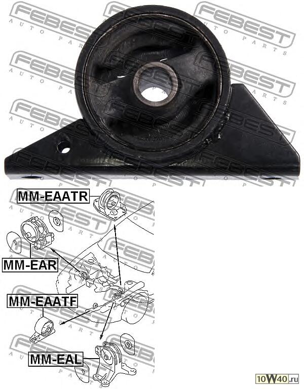 подушка двигателя передняя at (mitsubishi galant ea 1996-2003) febest