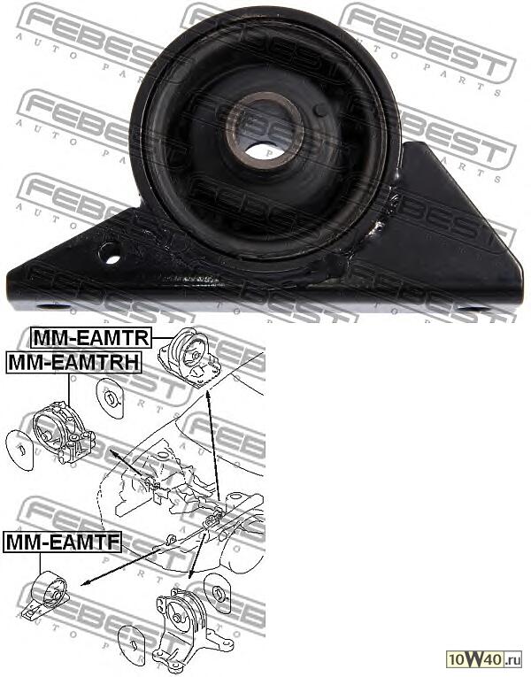 подушка двигателя передняя mt (mitsubishi galant ea 1996-2003) febest