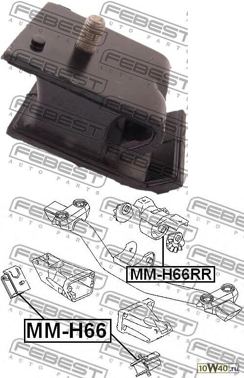 подушка двигателя передняя (mitsubishi pajero pinin / io h61w-h77w 1999-2005) febest