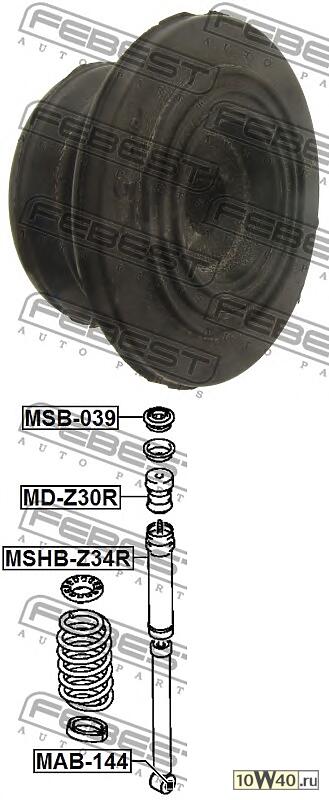 втулка заднего амортизатора\ mitsubishi colt z32a / z34a / z36a / z37a / z38a / z39a 04-12