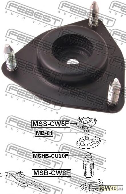 опора амортизатора переднего\ citroen c-crosser 4007 1.6-2.4, mitsubishi asx 1.6 / 1.8 10>