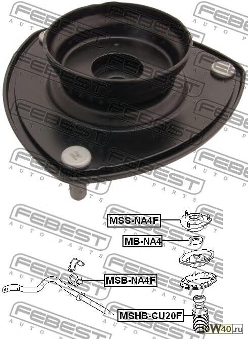 опора переднего амортизатора (mitsubishi grandis na4w / na8w 2003-2009) febest