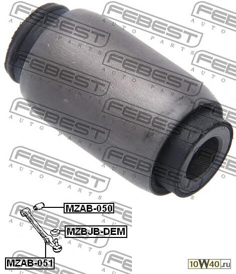 сайленблок задний переднего рычага (mazda demio dw3 / dw5 1996-2002) febest