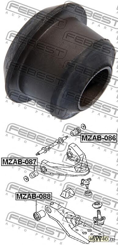 сайленблок верхнего переднего рычага (mazda e2000 / e2200 sd / sr 1997-) febest