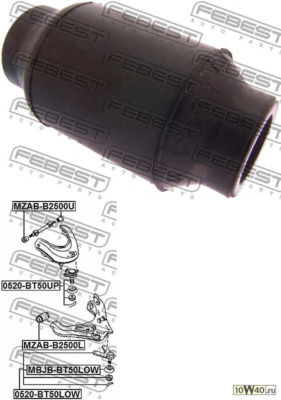 сайленблок нижнего переднего рычага (mazda b2500 2002-) febest