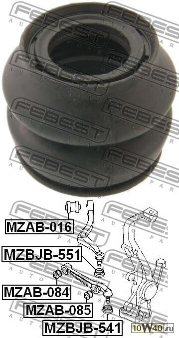 пыльник опоры шаровой (20x35x33) (mazda 6 gg 2002-2007) febest