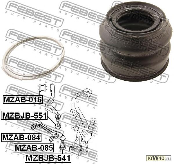 пыльник опоры шаровой (21x34.5x31) (mazda 6 gg 2002-2007) febest