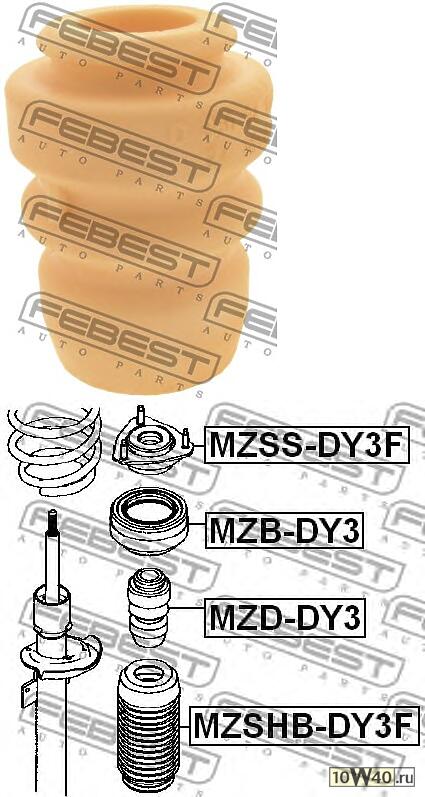 отбойник амортизатора переднего\ ford fiesta all 01> / fusion 1.25-1.6tdci 02>