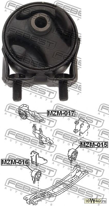 подушка двигателя задняя (mazda demio dw3 / dw5 1996-2002) febest