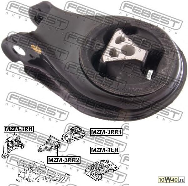 подушка двигателя задняя (mazda 3 bk 2003-2008) febest