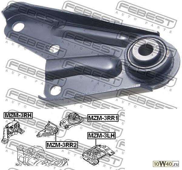 подушка двигателя задняя (mazda 3 bk 2003-2008) febest