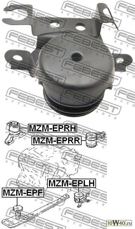 подушка двигателя левая (mazda tribute ep 2000-2007) febest