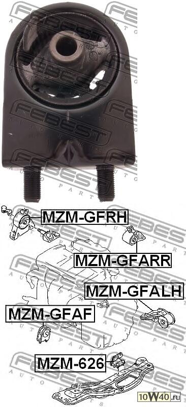 подушка двигателя передняя at (mazda 626 gf 1997-2002) febest