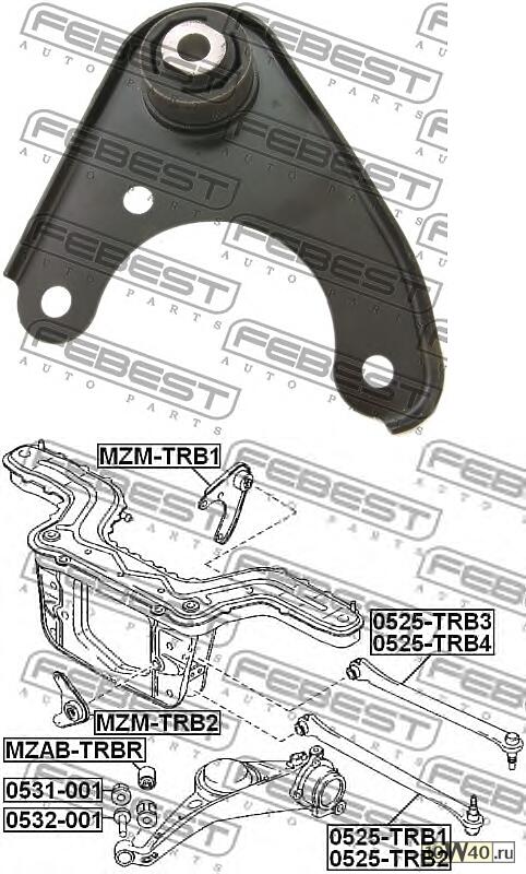 подушка дифференциала (mazda tribute ep 2000-2007) febest